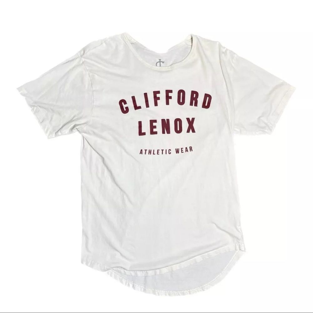 clifford lenox athletic wear graphic logo shirt short sleeve top size medium